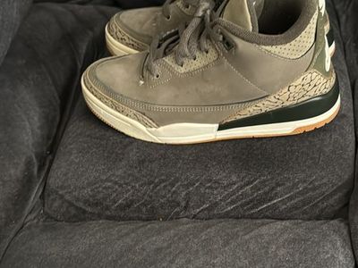 Nike Air Jordan 3 Retro Olive Green Suede Sneakers - Kids Size 3Y