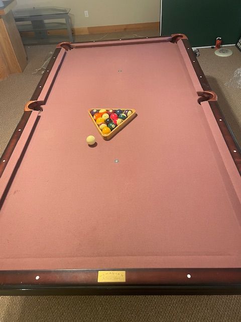 Olhausen Slade 8' Slate Pool Table - Used, Great Condition, Includes Cues & Rack
