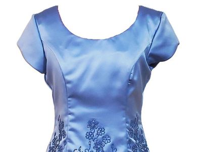 “Jody of California” Women’s Blue Satin Formal Gown – Size 7/8 – LIKE NEW