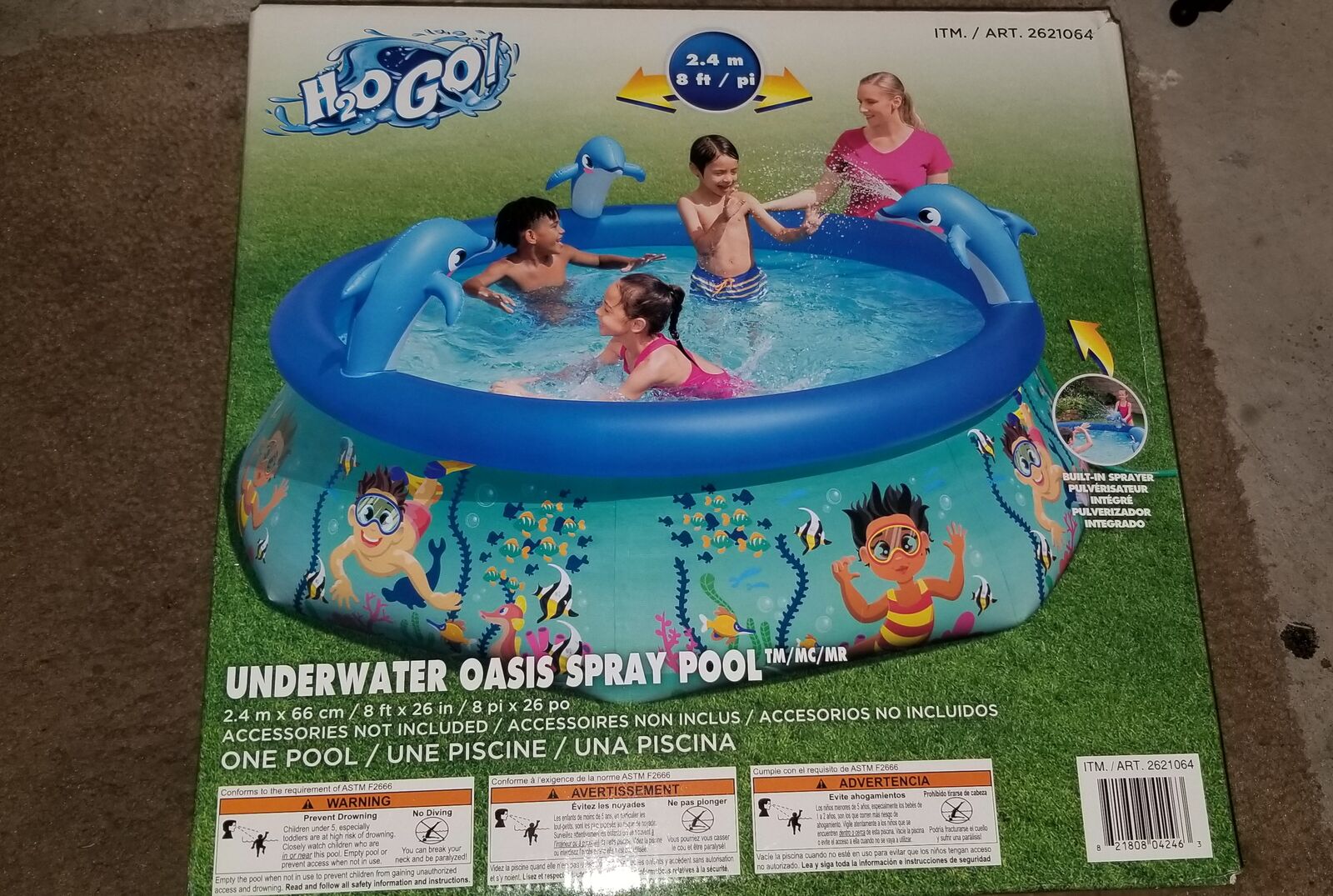 H2o Go underwater oasis spray pool 8 ft