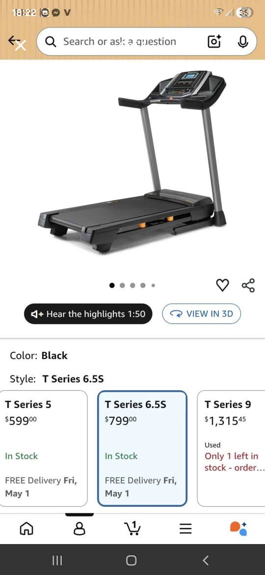 NordicTrak treadmill