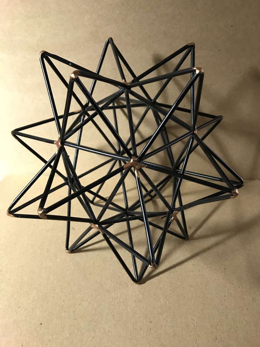 Geometric Hexagon Sphere Black/Gold Orb Star 7” H or Gold Orb Star 6” H Wire Table Top Centerpieces Sculpture Modern Decor