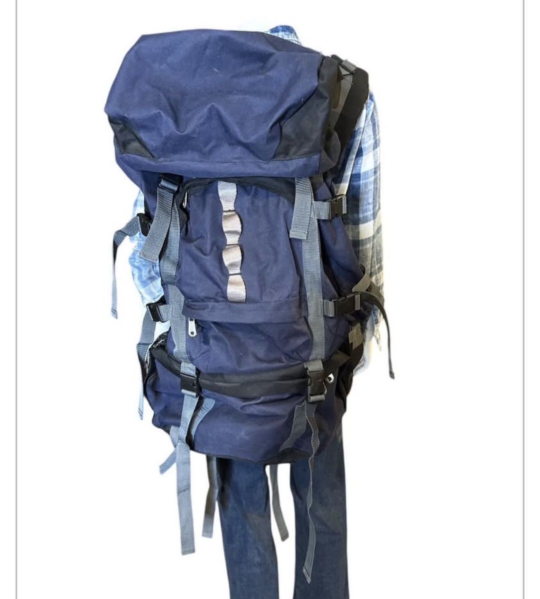 Large Capacity Navy Blue Hiking Camping Backpack Internal Frame Rucksack Travel Bag