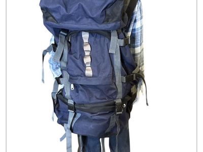 Large Capacity Navy Blue Hiking Camping Backpack Internal Frame Rucksack Travel Bag