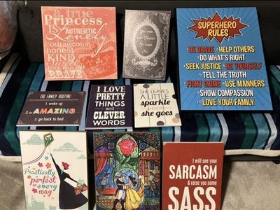 Variety of wall decor, prices in listing, starting at $10