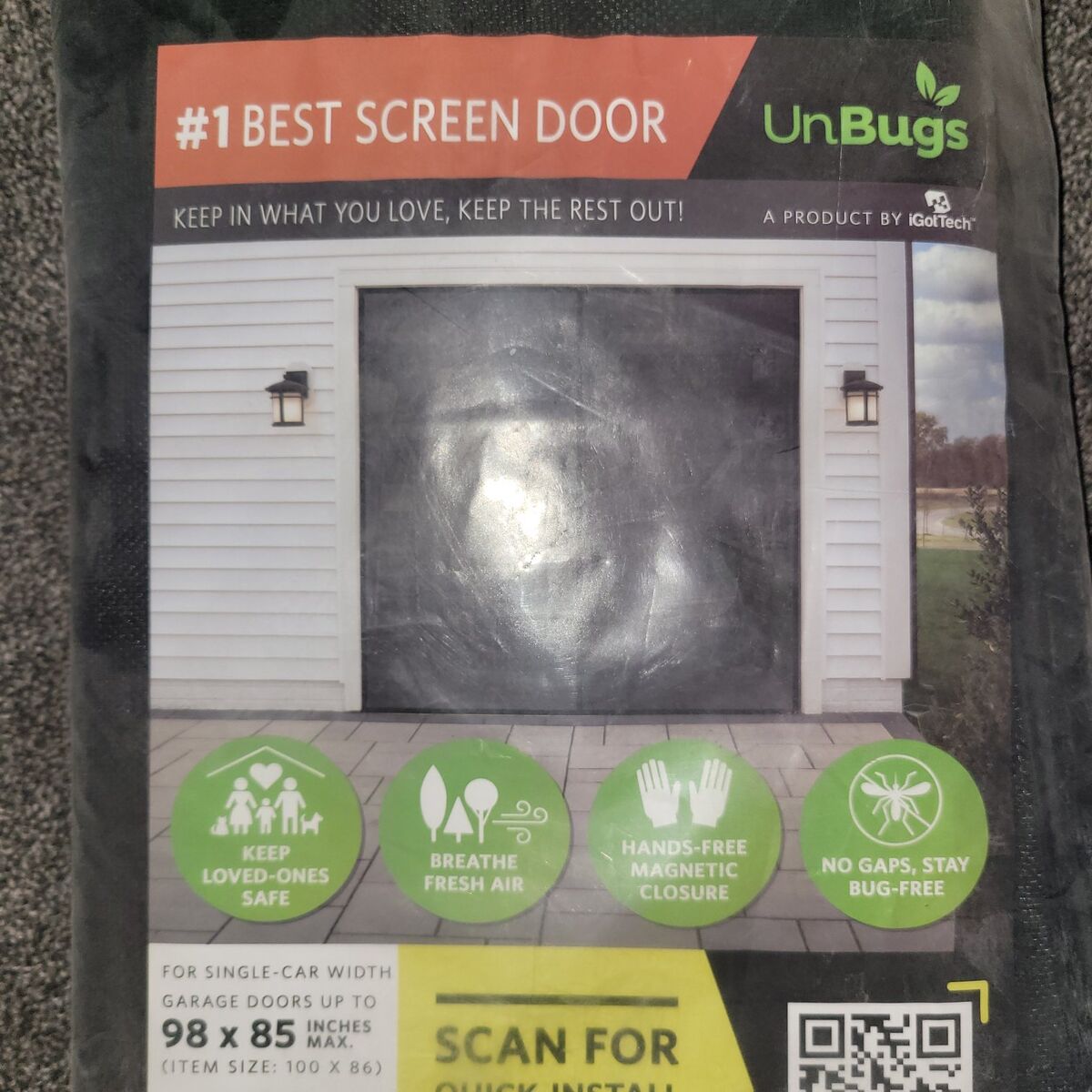 Garage screen door