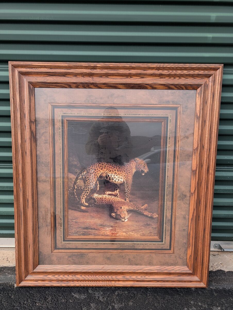 Large, Ornate Wooden Frame with Glass & Mat – Perfect for Family Portrait or Mirror!