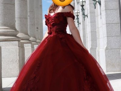 Burgundy Quinces Dress with Petticoat
