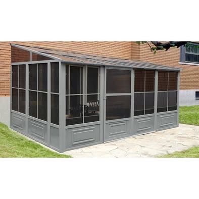 Gazebo Penguin 10.16-ft x 15.83-ft Florence Add-A-Room Slate Solarium with Hardtop Roof
