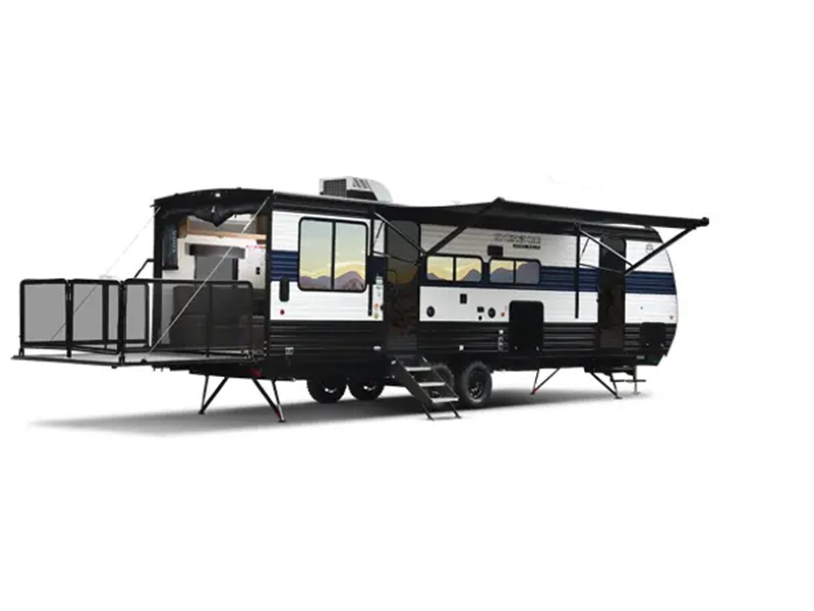2027 Forest River RV Cherokee Grey Wolf 22RRBL Toy Hauler Travel Trailer Front Bedroom