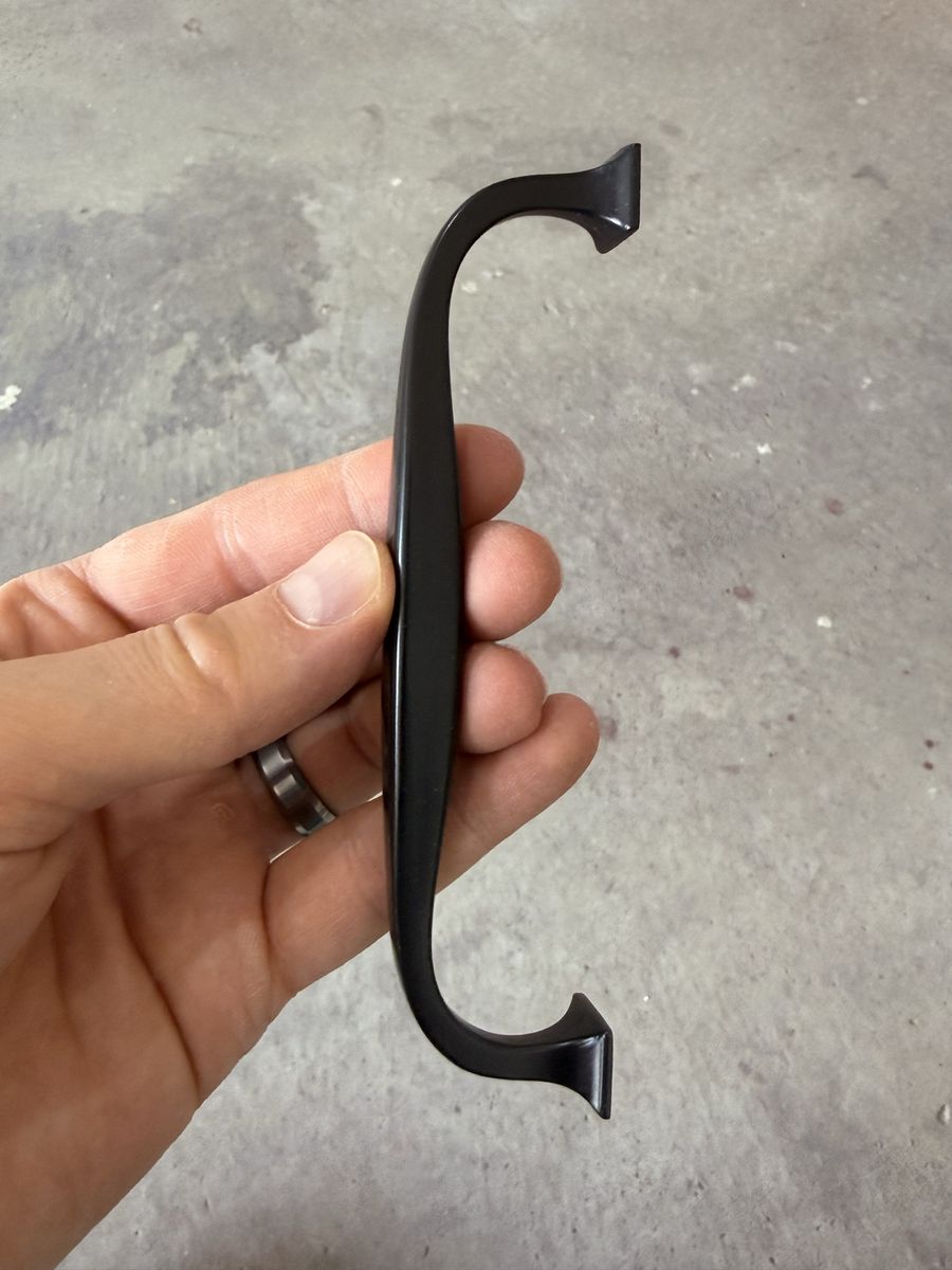 FREE 32x Black Cabinet Pull Handle - 5-1/16 inch Modern Curved Design with screws