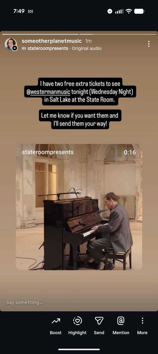 2 free tickets to Westerman tonight