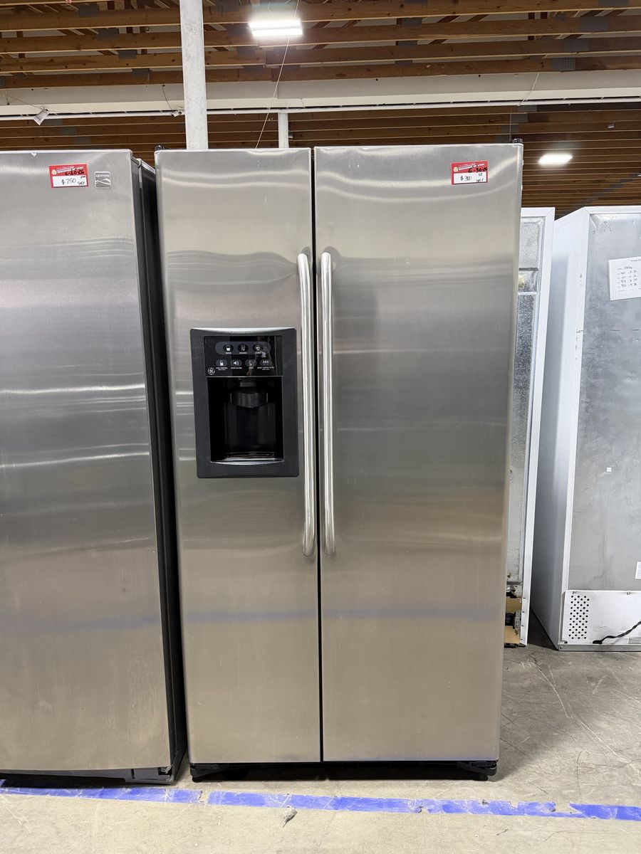 GE Stainless Steel Side-by-Side Refrigerator w/ Warranty