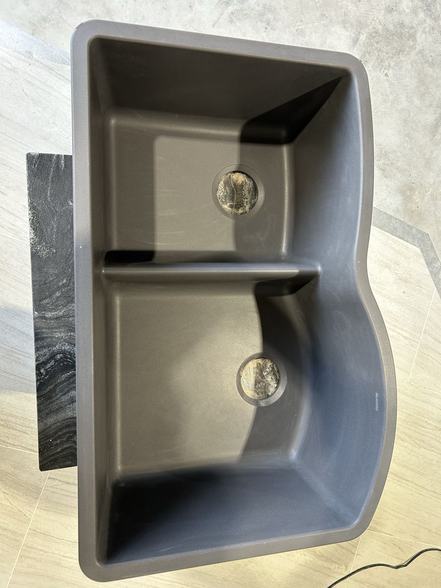 Blanco Silgranit Double Bowl Kitchen Sink 32x21 Slate Grey