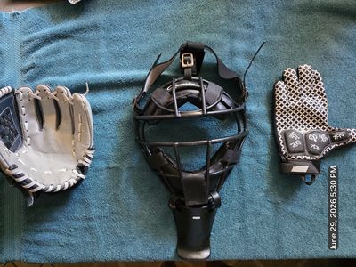 Baseball Catchers Face Mitt and Baseball Glove and Primed Mitt