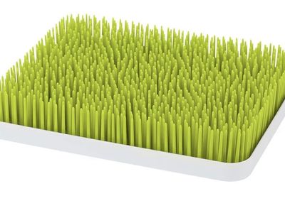 New-Boon Grass Countertop Drying Rack for Baby Bottles & Accessories - Green/White 13.5"x11"