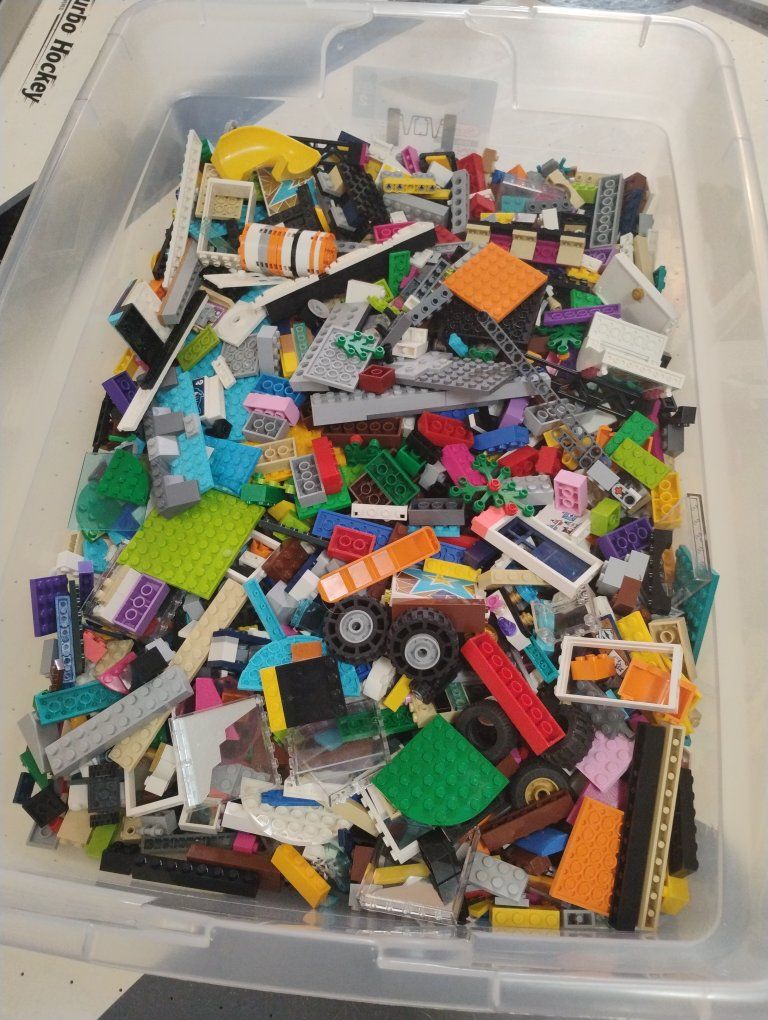 Bulk LEGO Bricks & Pieces Mixed Lot - Assorted Colors & Sizes, Tires & Plates Included