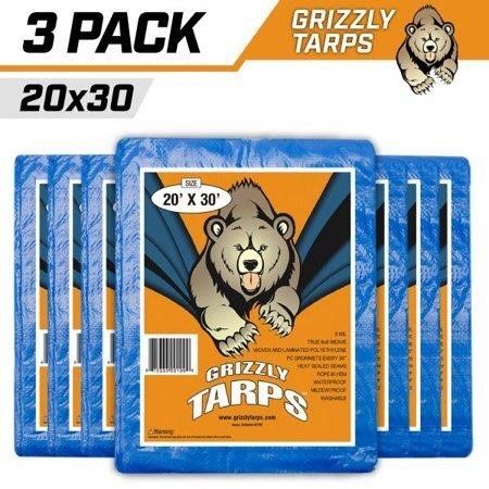 3PK B-Air Grizzly Tarp 20x30Weave Waterproof Tarp
