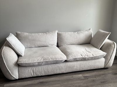 White Couch With Ottoman