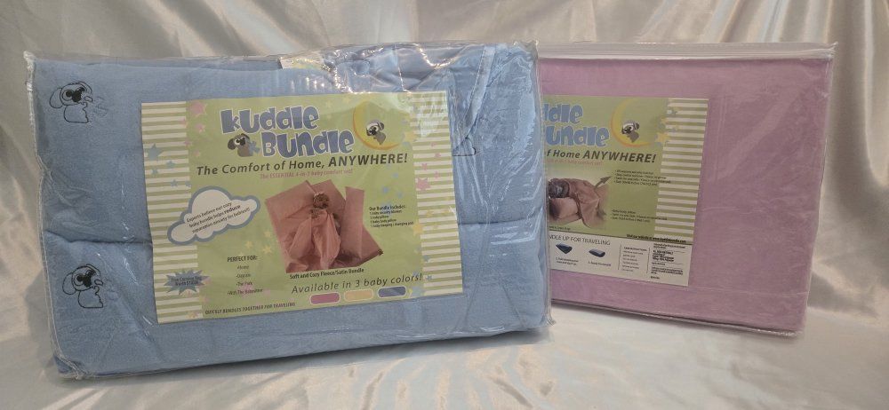 Kuddle Bundle 4-in-1 Baby Comfort Pod - Blue & Pink Sets - Security Blanket, Pillow, Changing Pad