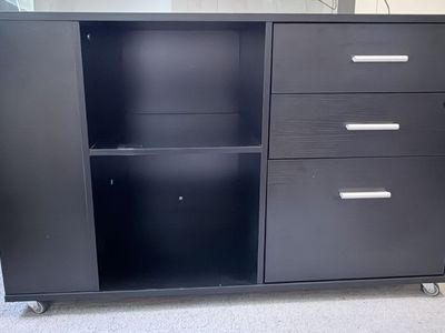 Rolling Office Storage Cabinet / Filing Cabinet – Black