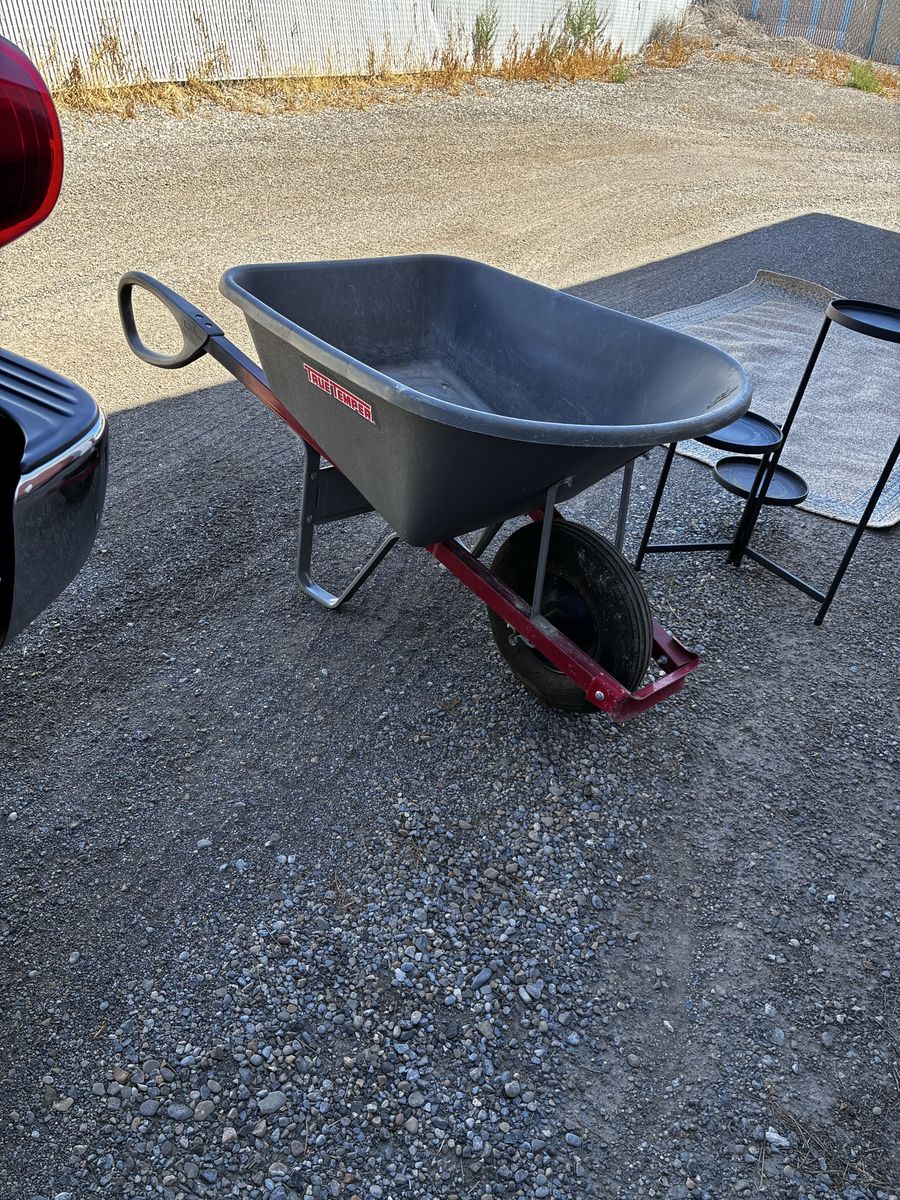 True Temper Wheelbarrow with Poly Tub and Steel Frame