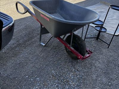 True Temper Wheelbarrow with Poly Tub and Steel Frame
