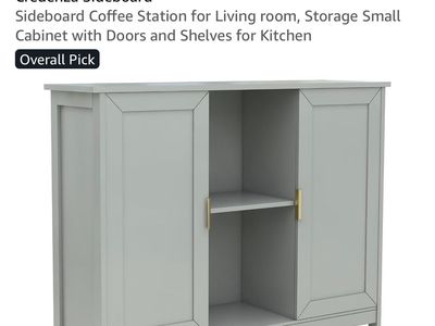 NEW TaoHFE Grey Kitchen Sideboard Cabinet with Storage Shelves and Doors Full assembly required (in box)