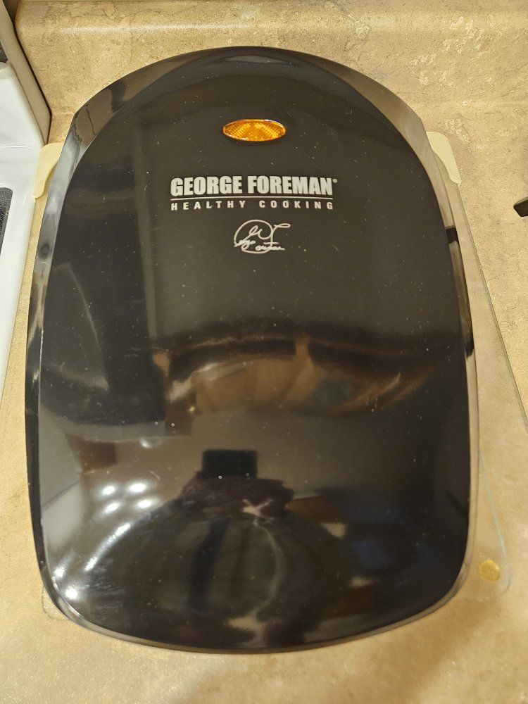 George Foreman Healthy Cooking Grill - Compact Black Electric Indoor Grill w/ Drip Tray