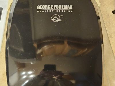 George Foreman Healthy Cooking Grill - Compact Black Electric Indoor Grill w/ Drip Tray