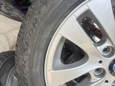 16" BMW E91 Double Spoke Style 156 Alloy Wheels & Winter Tires Dunlop 205/55R16
