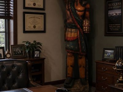 VINTAGE CARVED WOODEN CIGAR STORE INDIAN | 6' 10-1/2"