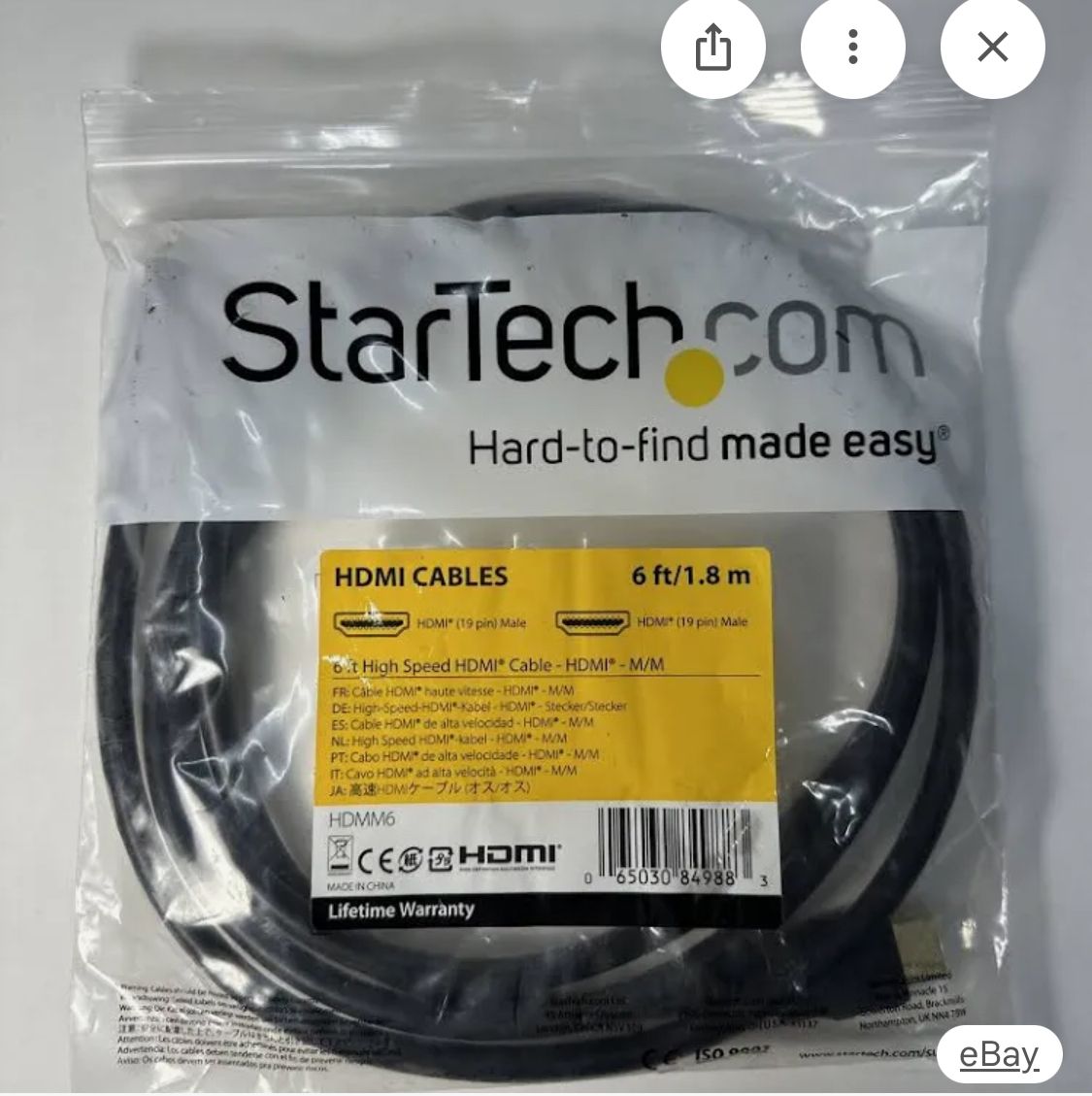 StarTech.com 6 ft HDMI Cable, new