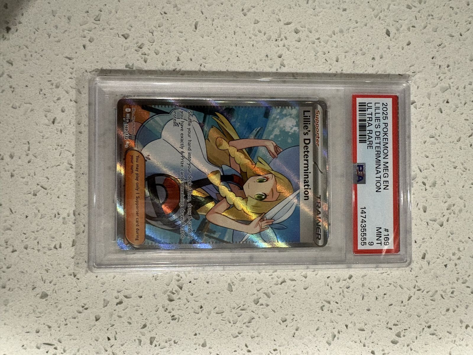 2025 Pokemon Lillie’s Determination 169 132 Ultra Rare Full Art PSA Graded Mint 9