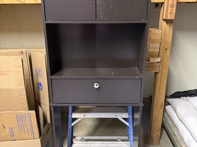 Over the Toilet Black Wood Cabinet