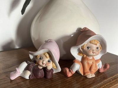 Vintage Homco Porcelain Figurine Pixie Elves