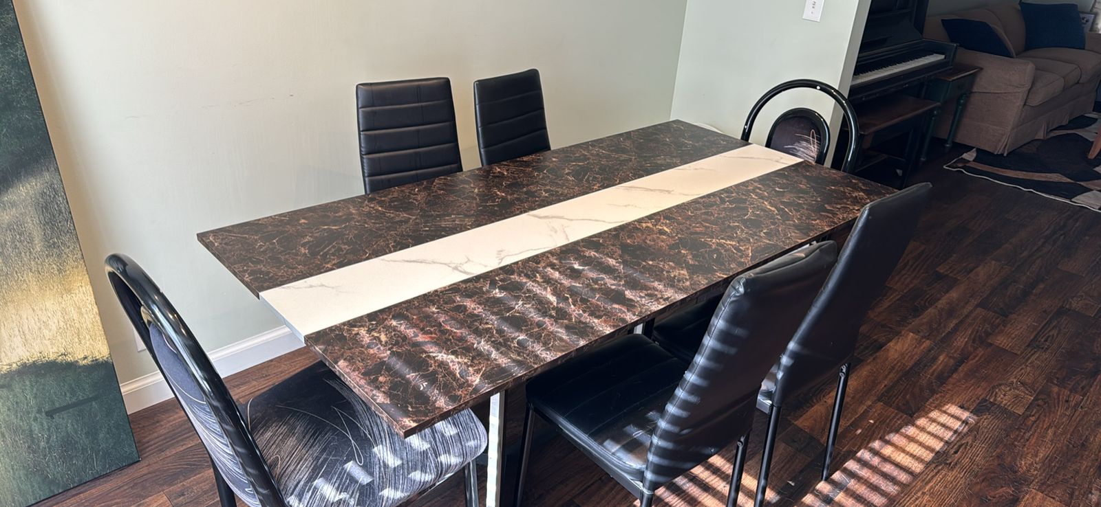 Dining table and chairs