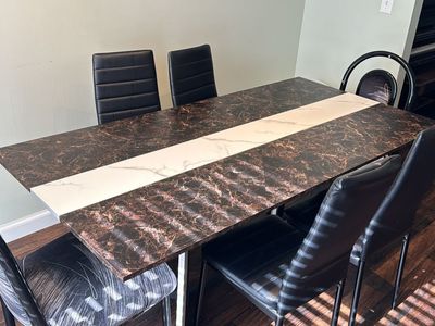 Dining table and chairs