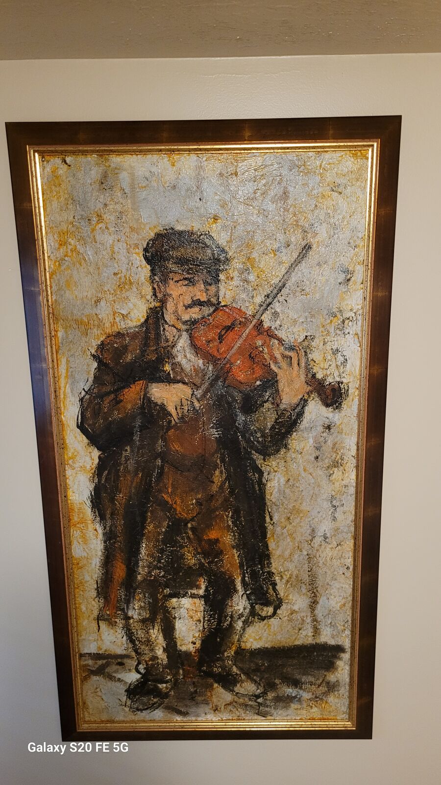 STREET VIOLINIST 1968 original, Ted Jaslow artist