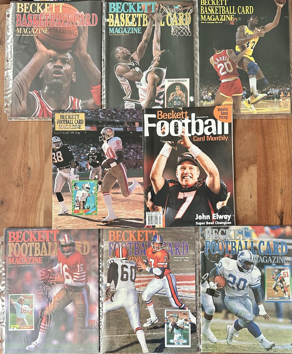 Vintage Beckett Card Magazine Collection – Michael Jordan Issue #1, Montana, Elway, Magic & Barry Sanders