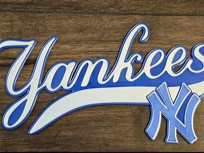 Yankees 3D Printed Wall Art – Custom Royal Blue & White (9x5)