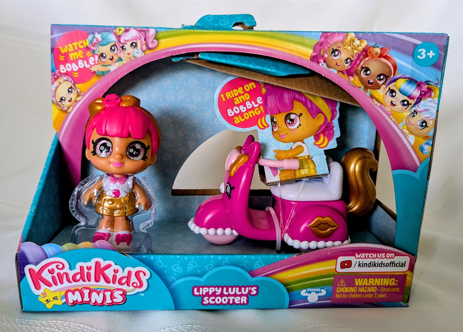 Kindi Kids Minis Lippy Lulu's Scooter Collectible Vehicle and Posable Bobble NEW!