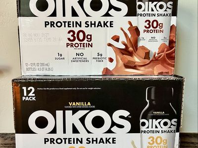 Oikos 30g Protein Shakes - Chocolate & Vanilla - Two Boxes / 24 Bottles