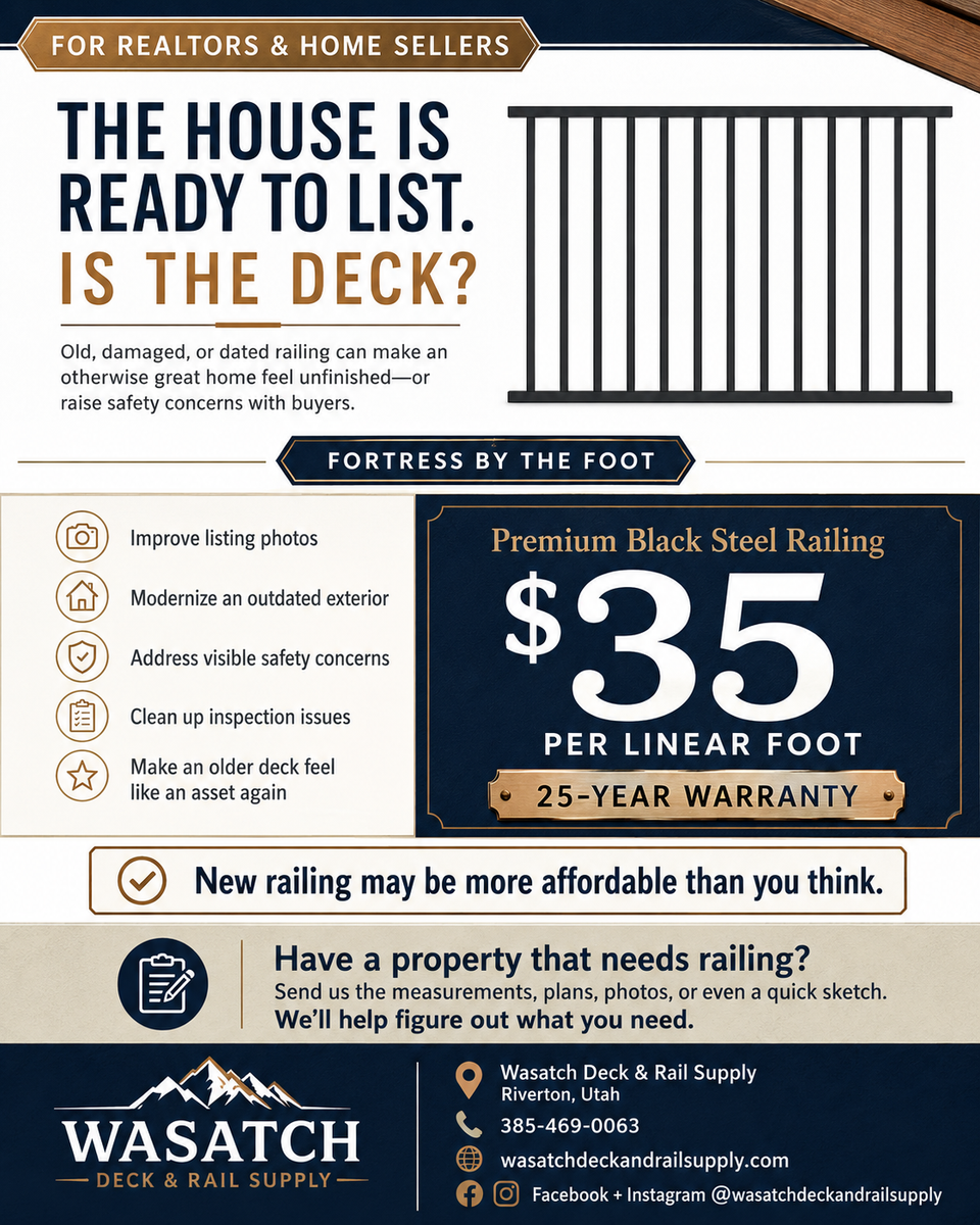 Premium Black Steel Railing – $35/LF | Fortress