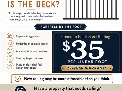 Premium Black Steel Railing – $35/LF | Fortress