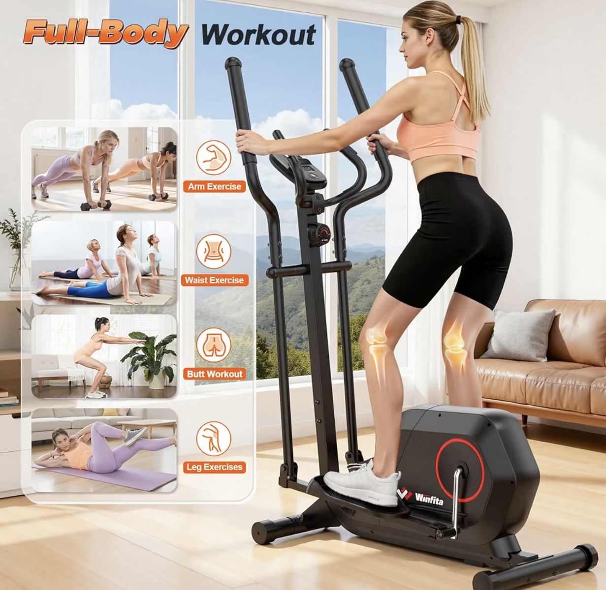 Winfit Elliptical Trainer Home Gym Workout Machine for Full Body Exercise