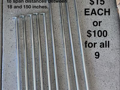 Design House 9-Piece Adjustable Chrome Steel Closet Rod Set - 18-150 inch Span, Polished Finish