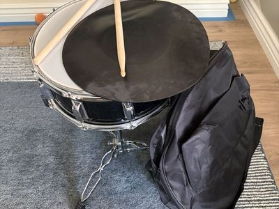 Snare Drum Kit with Stand, Practice Pad, Drumsticks, and Carrying Bag - Great for Beginners
