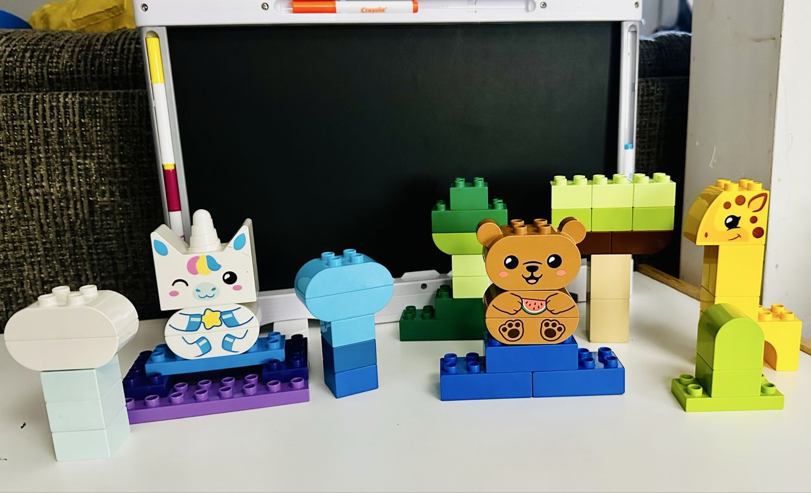 LEGO DUPLO Animal Train Set Bricks with Giraffe Bear Unicorn