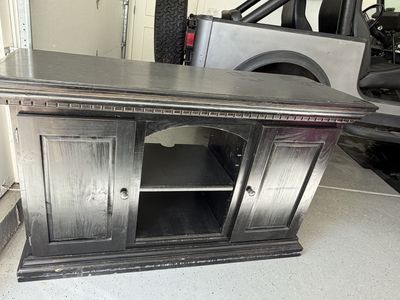 Real wood Media console or buffet table for sale